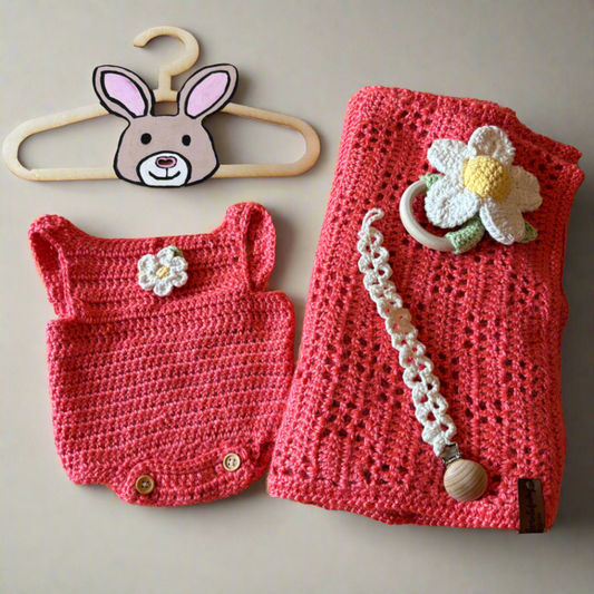 Romper and blanket baby gift set